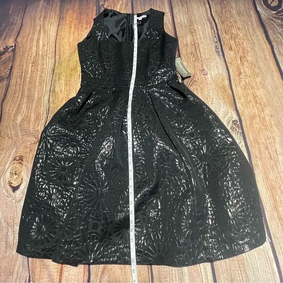 EVA MENDES NY&Co Little black dress Size 6 NWT floral pockets scoop neck - Picture 9 of 13